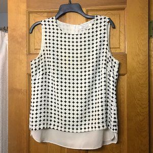 Rose and Olive Blk and Cream sleeveless top
